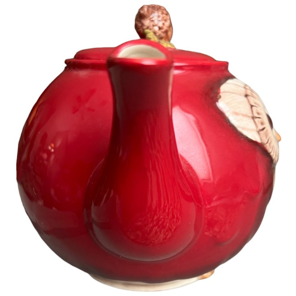 💕 SOLD 💕 Grasslands Road Crimson Hollow Owl TEAPOT Acorn Lid Ceramic Whimsical - Picture 2 of 11